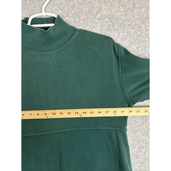 Vintage Eddie Bauer Dress Womens Medium Petite Green Mock Neck Midi Cottagecore - Picture 3 of 5
